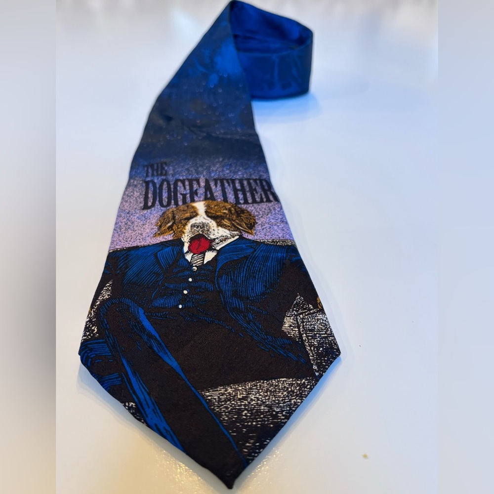 Vintage Big Dogs Silk Novelty Tie, The DogFather
